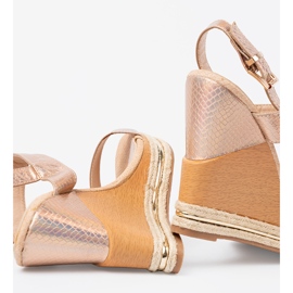 Shelvt Sandali da donna con spicchi in oro rosa 1