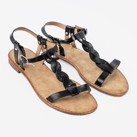 Shelvt Sandali casual con una treccia decorativa nero 2