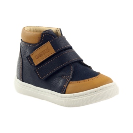Scarpe da ragazzo con velcro Bartuś blu navy marrone 1