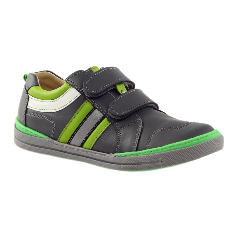 Scarpe con elemento riflettente Bartuś verde grigio 1