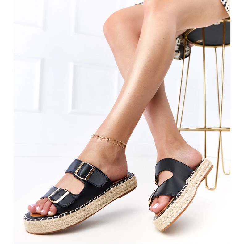 Espadrille nere con fibbie kasina nero 2