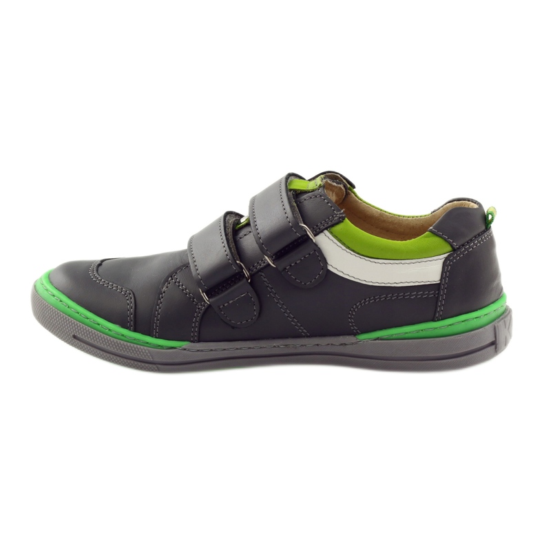 Scarpe con elemento riflettente Bartuś verde grigio 2
