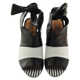 Badura 7787 sandali da donna allacciati bianca nero 4