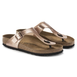 Flip femminile -flips Birkenstock Gizeh BS 1023925 Golden Pink Metalic d'oro 4