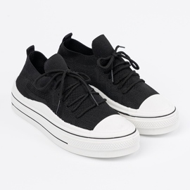 Shelvt Sneaker nere scivolate con allacciatura decorativa nero 1