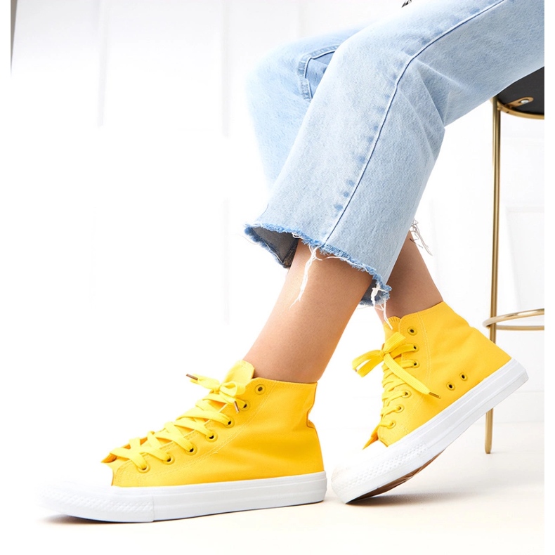 Sneaker alte gialle Ghan giallo 1