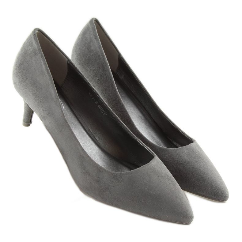 Décolleté grigie tacco basso grigio 123-2 Grigio 2