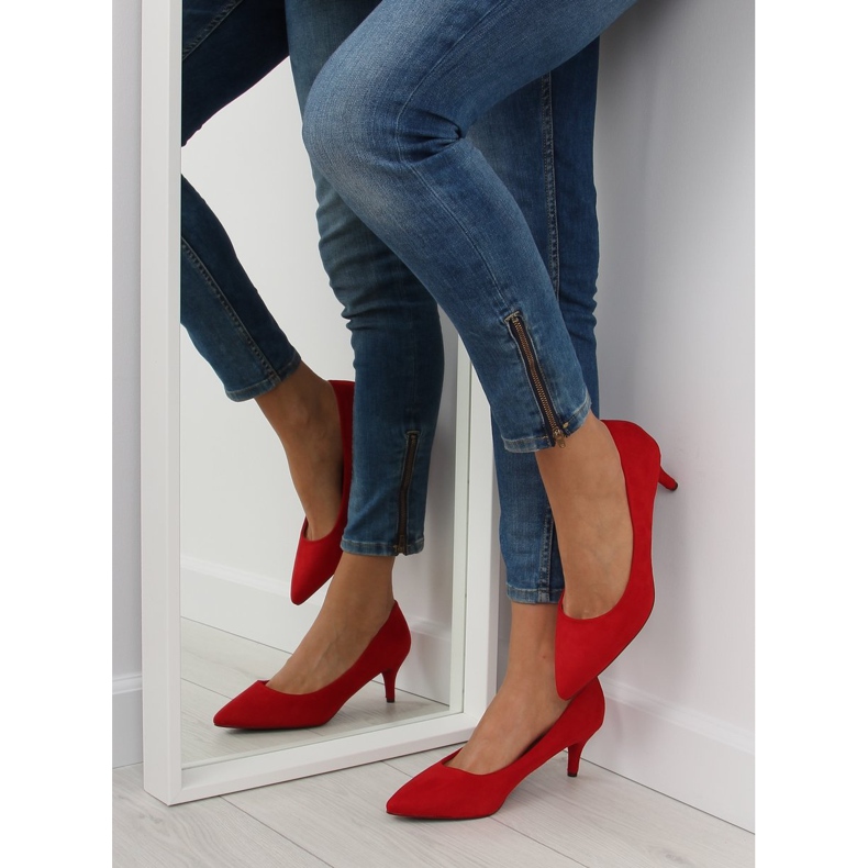 Décolleté con tacco basso rosso rosso 2