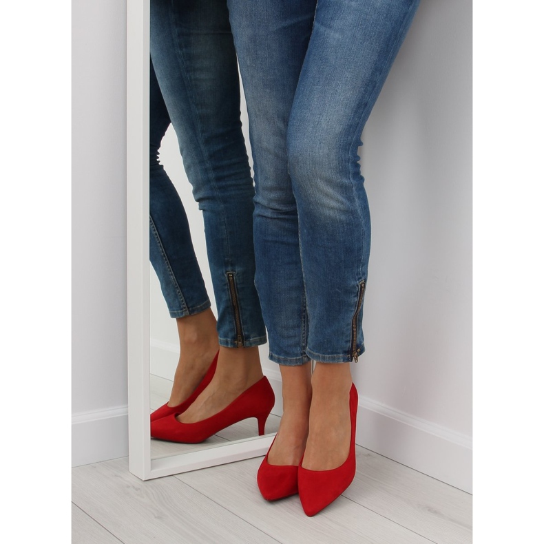 Décolleté con tacco basso rosso rosso 1