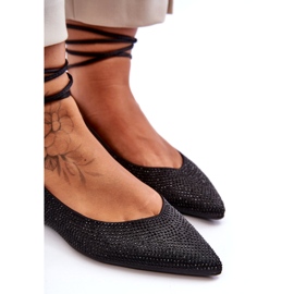 Ballerine Stringate da Donna Decorate con Borchie, Jange Nero 3