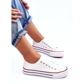 Sneakers classiche basse con plateau bianche Jazlyn bianca 4