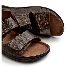 Comode Infradito da Uomo Con Cinturini In Velcro Inblu GV00002I Marrone Scuro 3
