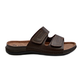 Comode Infradito da Uomo Con Cinturini In Velcro Inblu GV00002I Marrone Scuro 5
