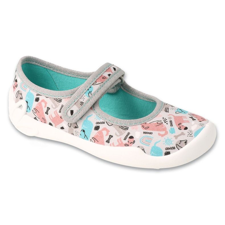 Ciabatte per bambini Befado con velcro, suola traspirante, 114X550, grigio/colorato 1
