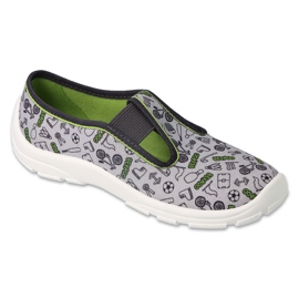 Pantofole per bambini Befado 975Y183 grigie con fantasie interessanti grigio 1