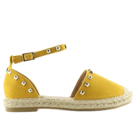 Espadrillas gialle 99-26 gialle con borchie giallo 1