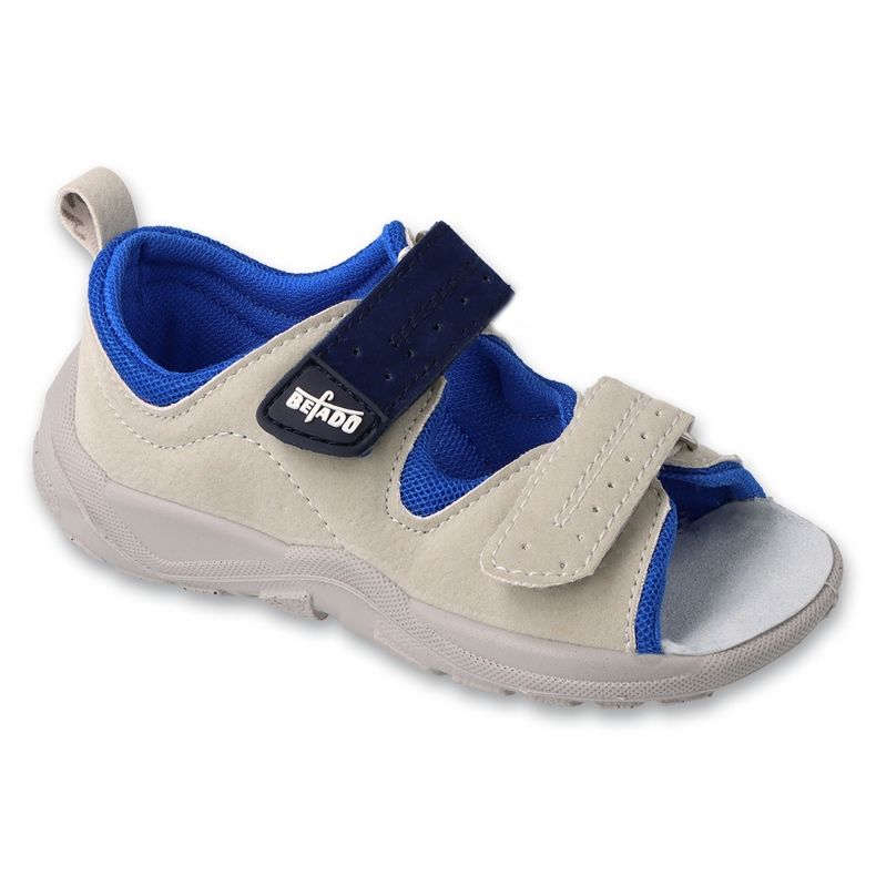 Sandali da bambino Befado con inserto in pelle 721P005 grigio/blu 1