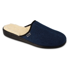 Pantofole da uomo Befado, pu 000M325, blu navy, isolate con lana 1