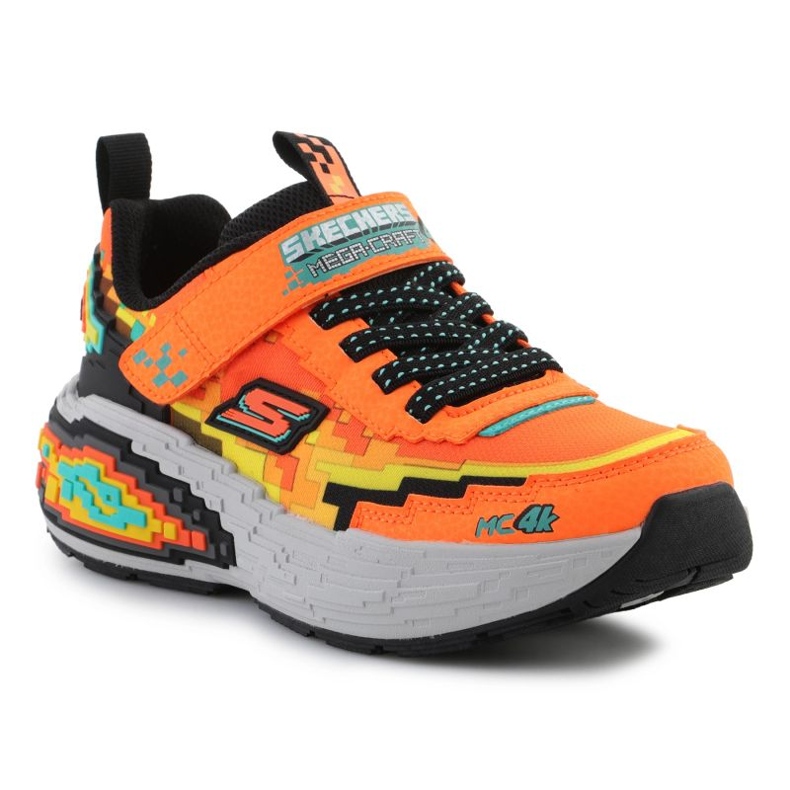 Scarpe Skechers Mega-Craft 4K JR 402160L-ORBK arancia 1
