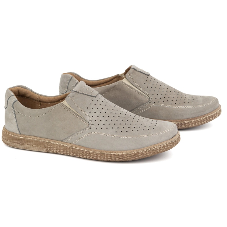 KOMODO Scarpe da uomo in pelle casual 854/2 grigio 3