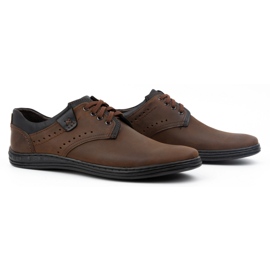Polbut Scarpe casual da uomo in pelle 402H, colore testa di moro marrone 3