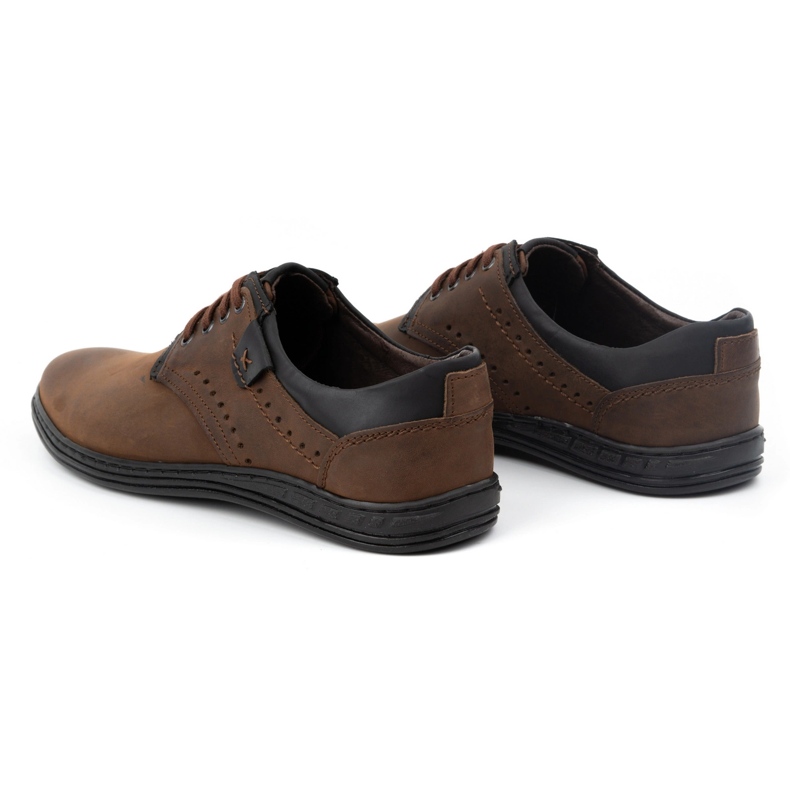 Polbut Scarpe casual da uomo in pelle 402H, colore testa di moro marrone 4