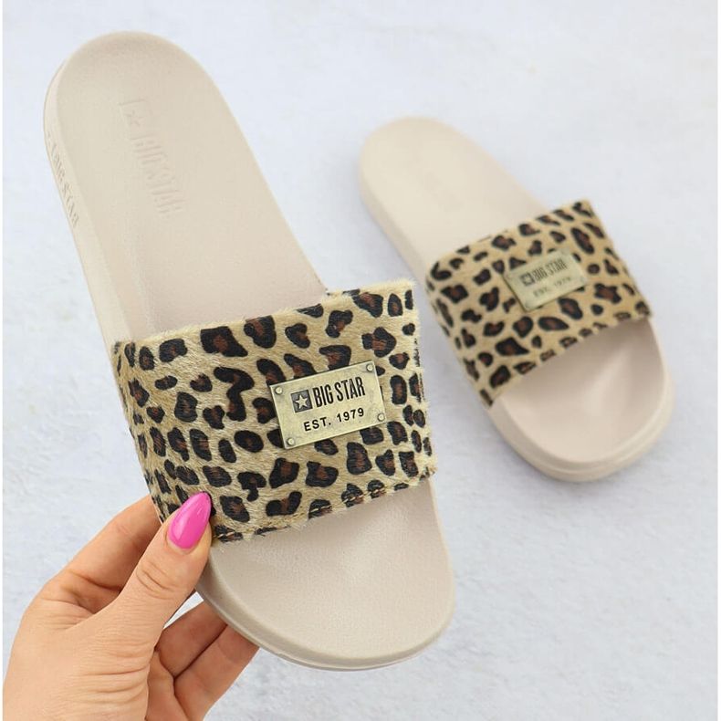 Big Star Flip leopardo leopardo femminile flops pool beige ss274715 1