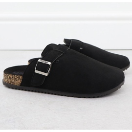 Pantofole da donna costruite -in in pelle scamosciata Black Big Star SS274736 nero 2