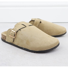 Pantofole da donna costruite -In Suede Beige Big Star SS274738 2