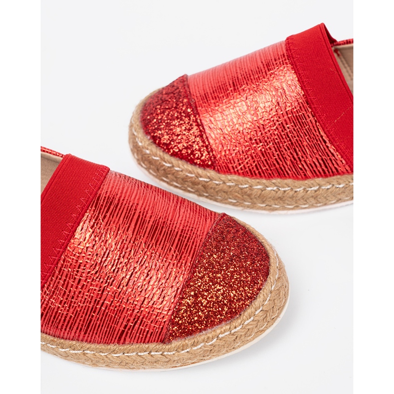 Goodin Espadrille rosse con filo lucido rosso 1
