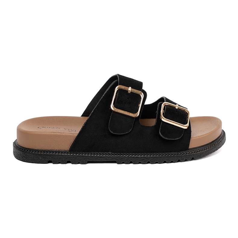 Shelvt Flip di neri delle donne con fibbie dorate nero 2