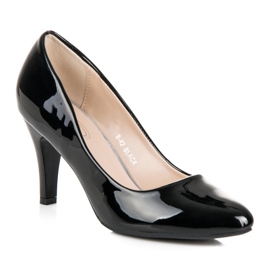 Scarpe con tacco in vernice nero 1
