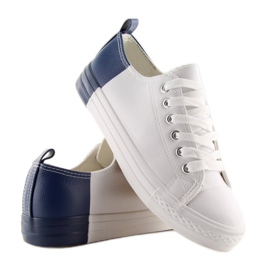 Sneakers bianche bicolore BK378 BIANCO / D.BLUE 1