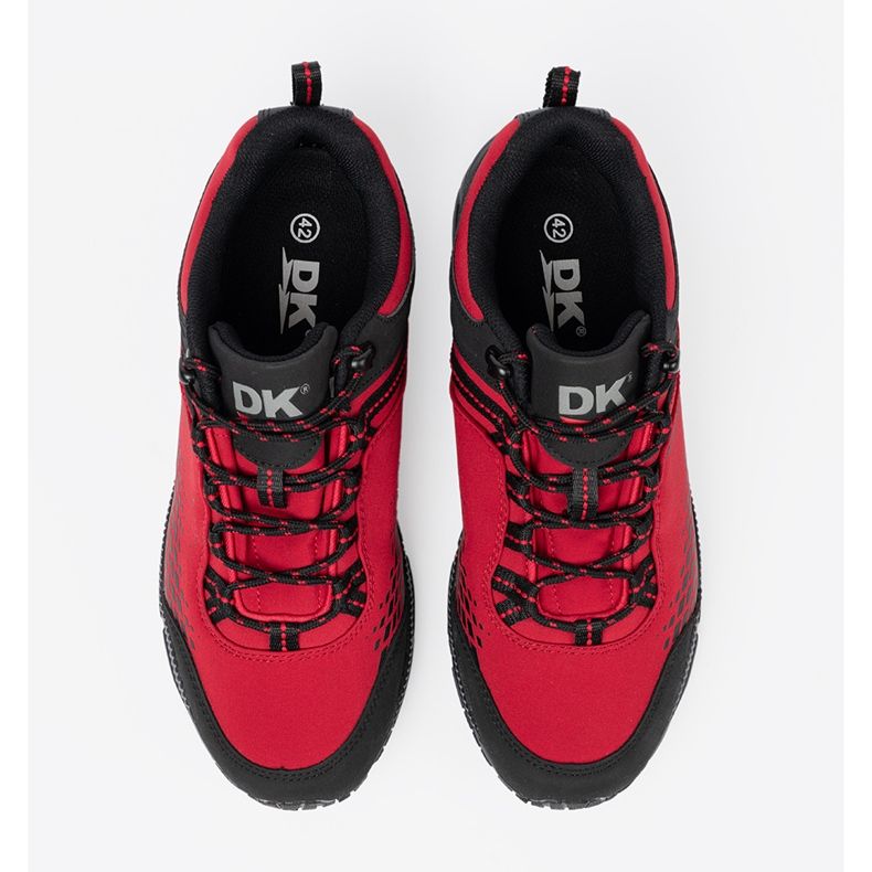 Scarpe da trekking da uomo su suola spessa rossa DK nero 2