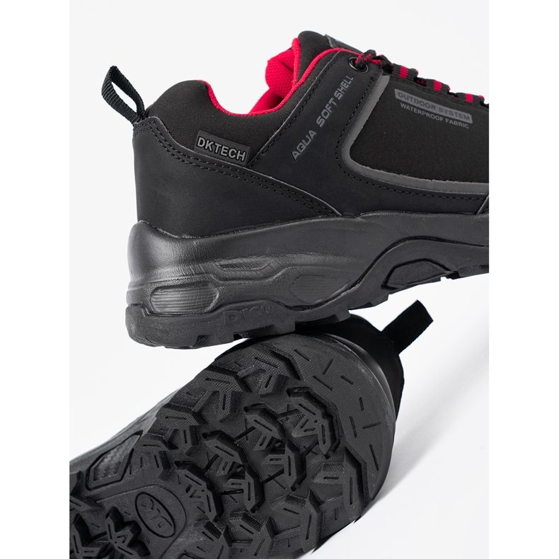 Scarpe da trekking da donna impermeabili nere e rosse DK nero 1