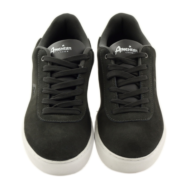 American Club Scarpe sportive da uomo, sneakers in pelle grigia 17003 multicolore 4