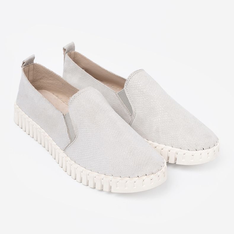 Goodin Sneaker slip-on grigio chiaro con inserti flessibili 2