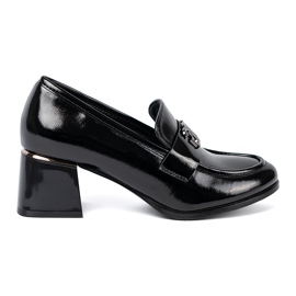 Goodin Scarpe verniciate con decorazione d'argento nero 2