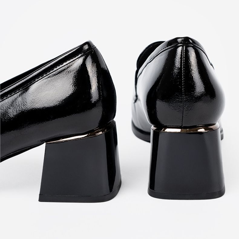 Goodin Scarpe verniciate con decorazione d'argento nero 1