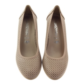 M.Daszyński Décolleté con zeppa da donna Daszyński 113 beige 4