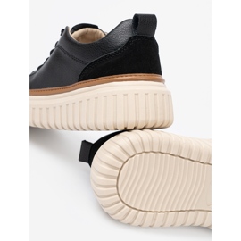 Sneaker in pelle nera sulla piattaforma Sergio Leone Beige nero 1