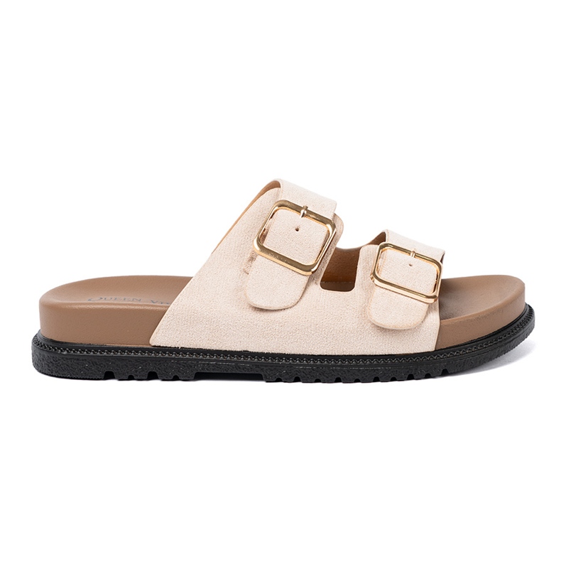 Shelvt Flip di beige leggeri eleganti con finitura in pelle scamosciata 2