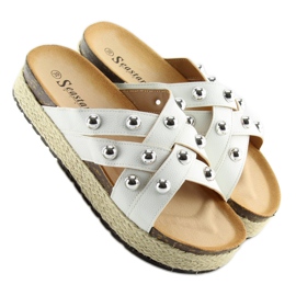 Ciabatte espadrillas bianche CK22P bianche bianco 2