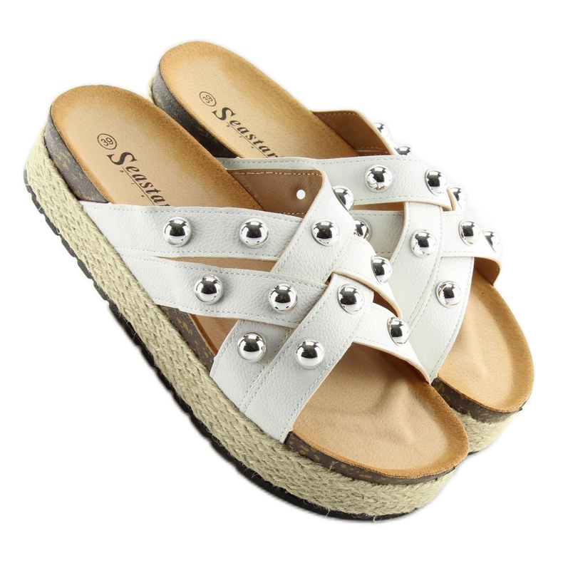 Ciabatte espadrillas bianche CK22P bianche bianco 2
