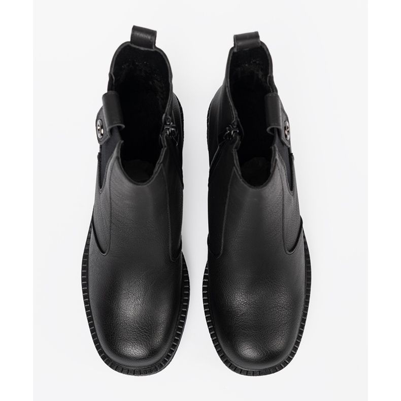 Eleganti stivali neri con un inserto Sergio Leone flessibile nero 1