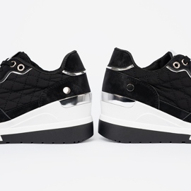 Shelvt Sneakers con zeppa da donna nere nero 2