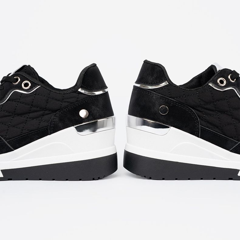 Shelvt Sneakers con zeppa da donna nere nero 2