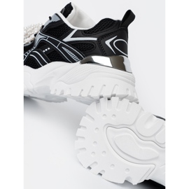 Shelvt Sneaker nere con un fiocco bianco e perline nero 1