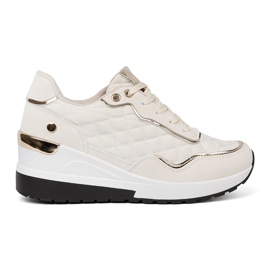 Shelvt Sneaker beige con accenti dorati luccicanti 2