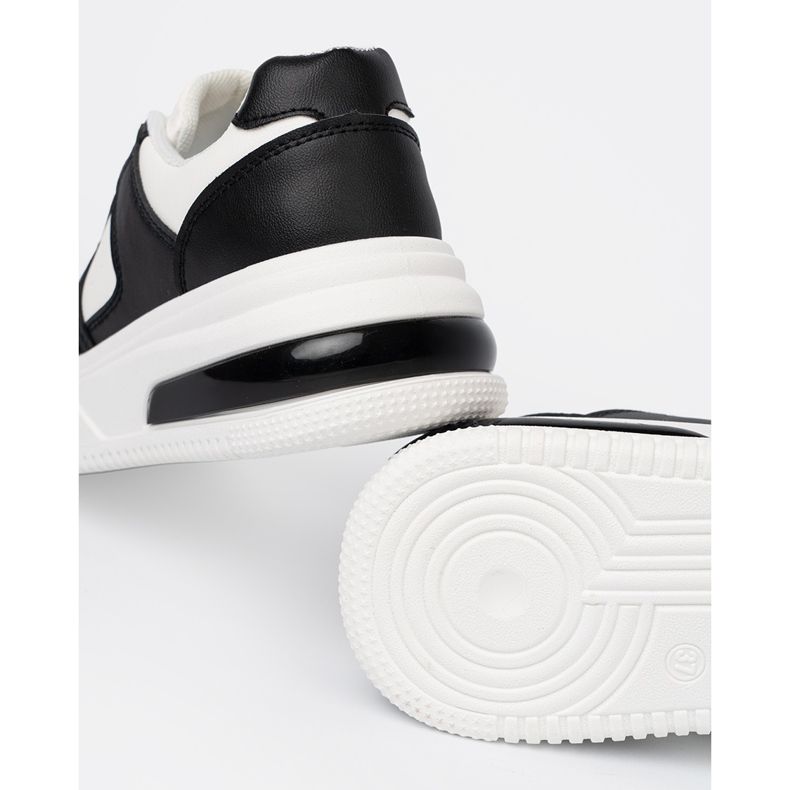 Shelvt Eleganti sneaker in bianco e nero con una suola spessa 2